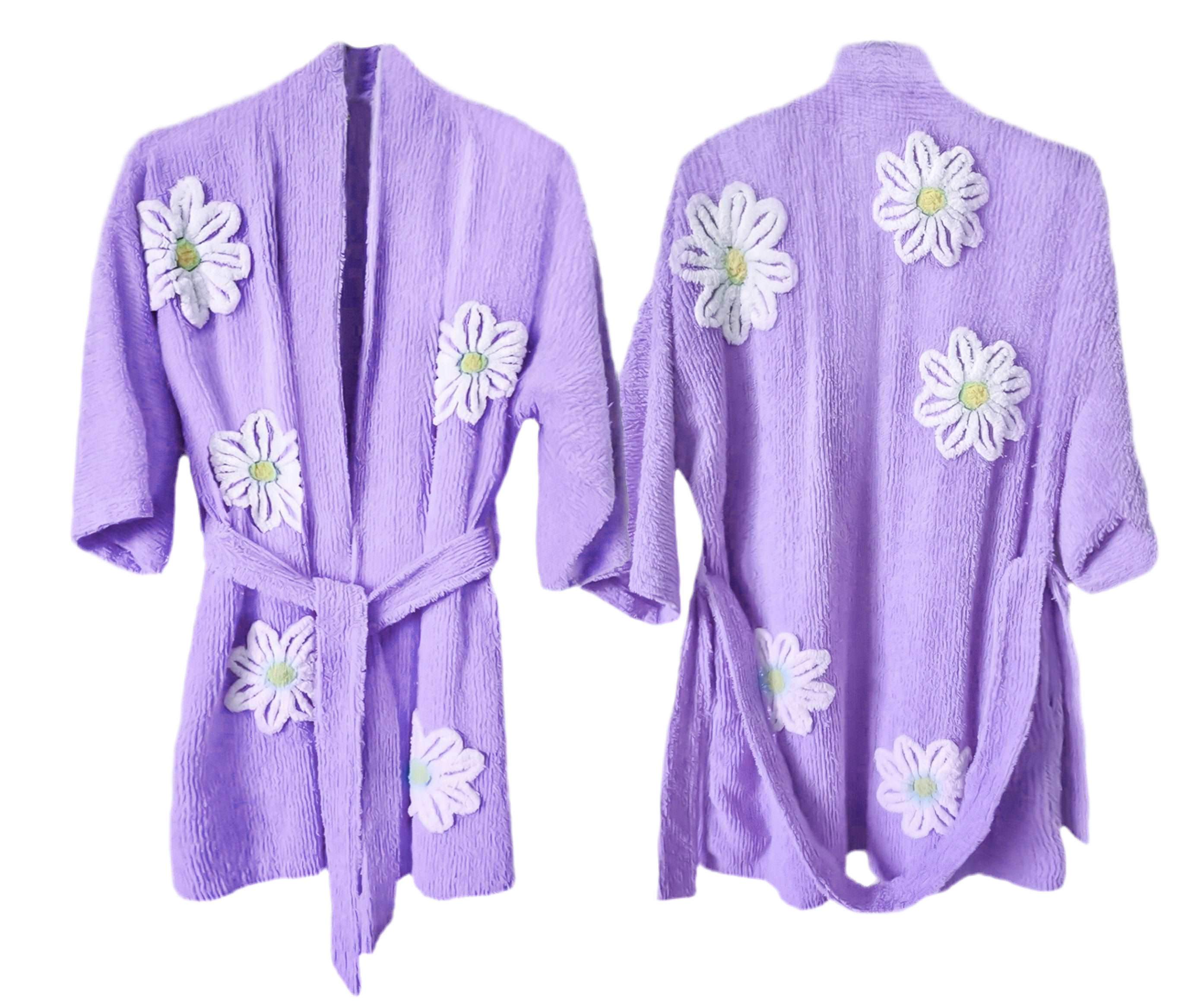 Falling Daisy Robe Kimono Style- Yellow Daisies