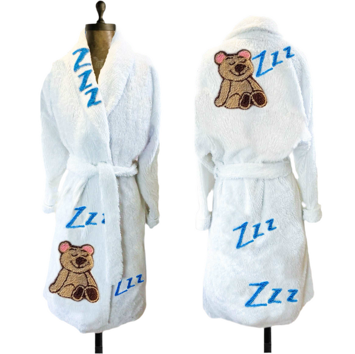 Teddy Bear ZZZs chenille robe