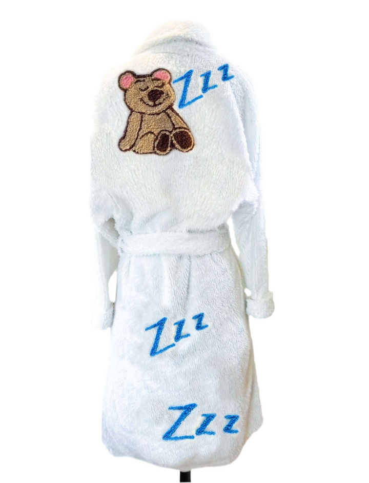 Teddy Bear ZZZs chenille robe