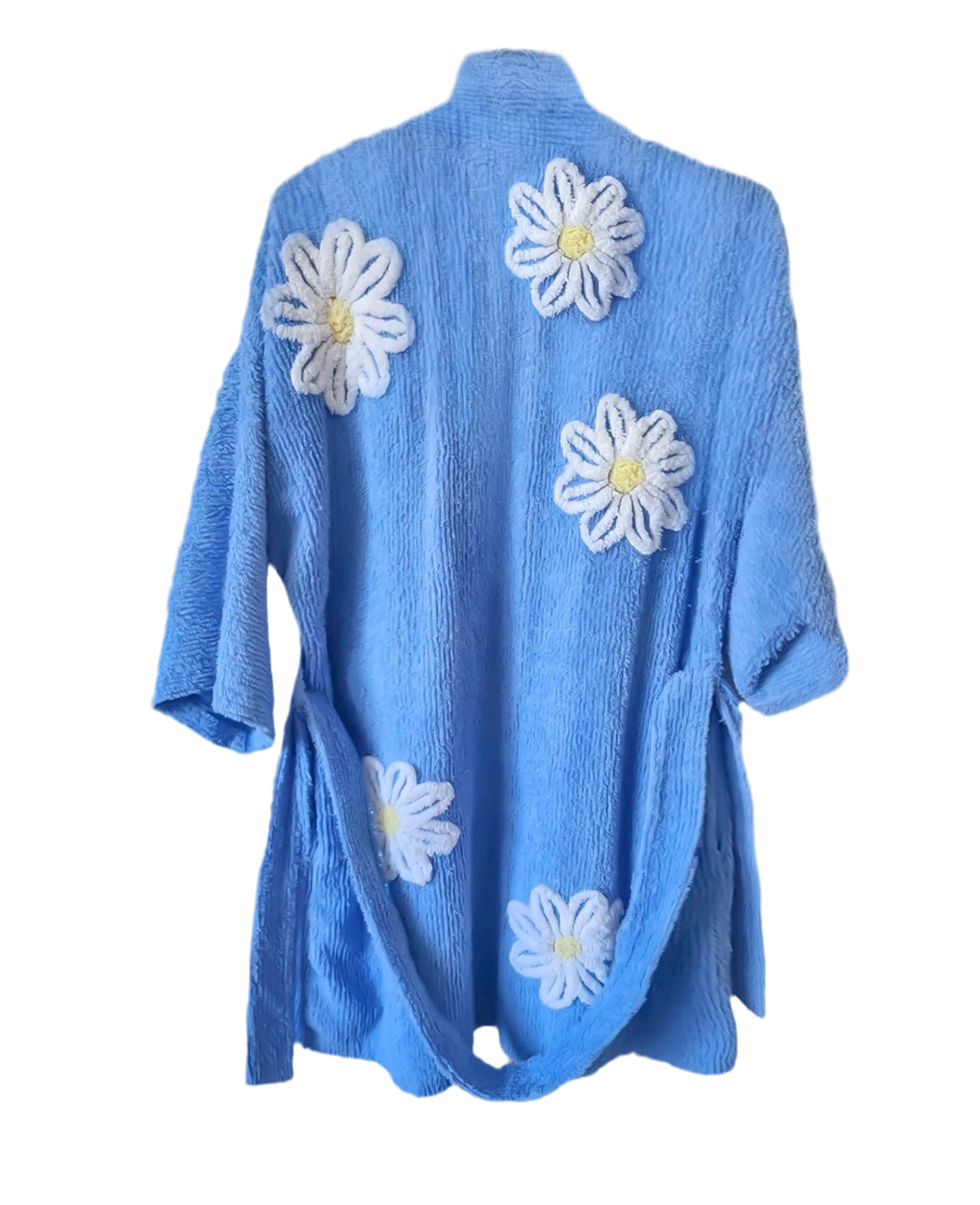 Falling Daisy Robe Kimono Style- Yellow Daisies