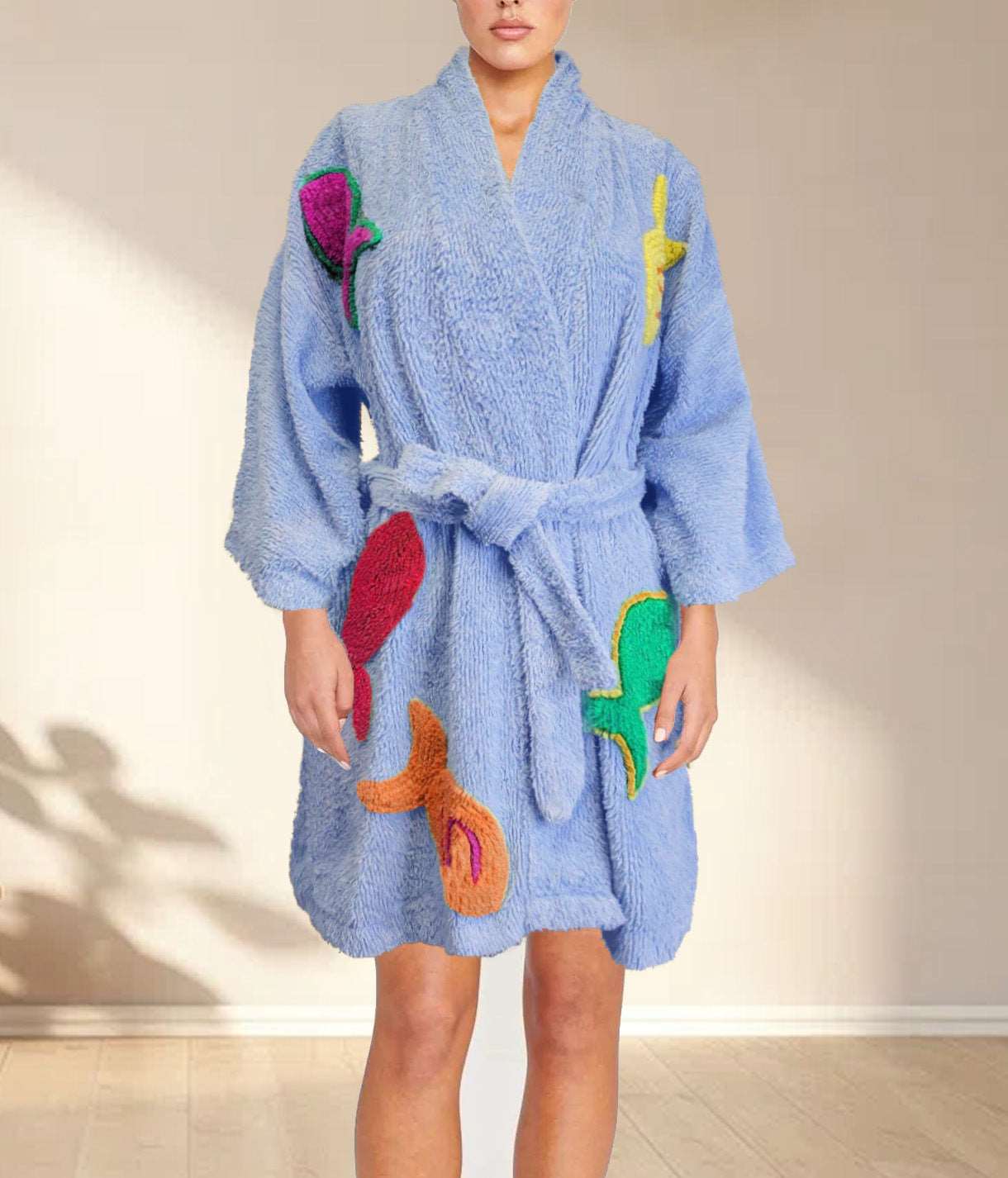 Fish Robe Kimono in Bedroom Blue