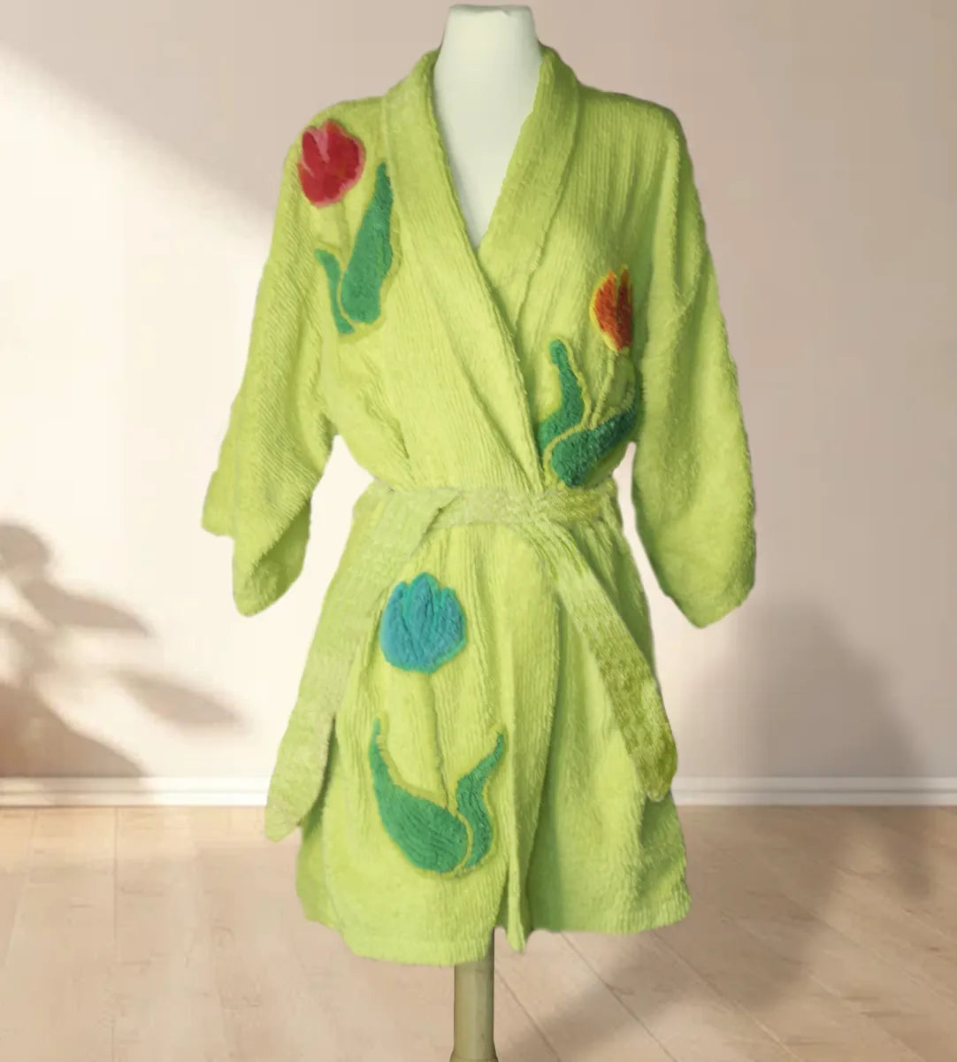 Tulip Garden Chenille Kimono robe