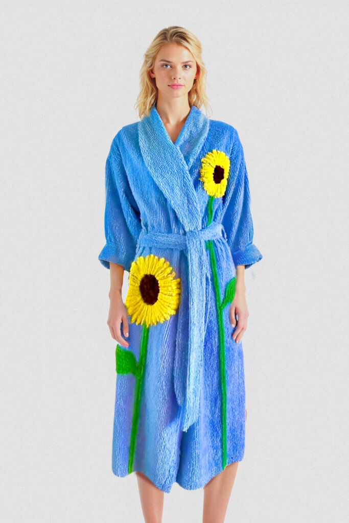 Timeless beauty “Sunflower” Chenille Bathrobe