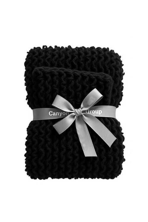 Mr. & Mrs. Softie Chenille Fleece Blankets in Black