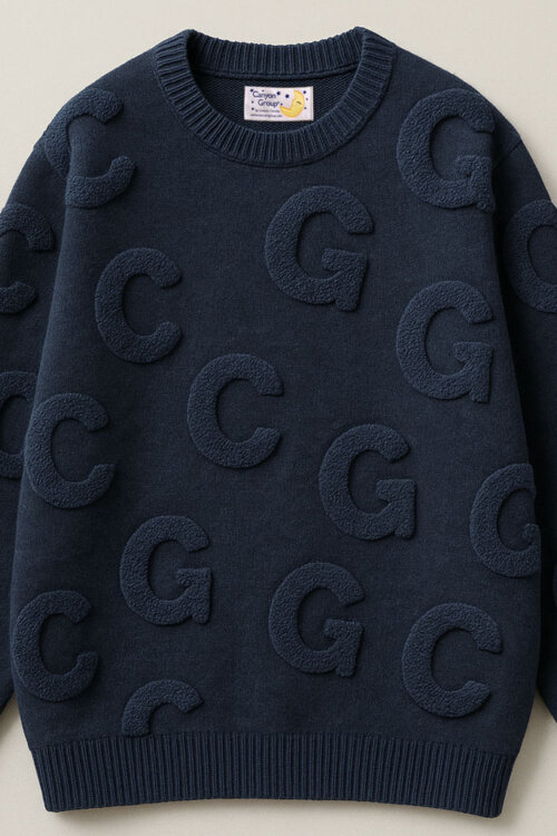 Dark Blue CG lettering sweater
