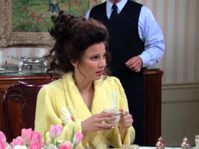 The Nanny in Falling daises robe